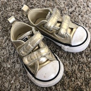 Gold Converse Velcro sneakers